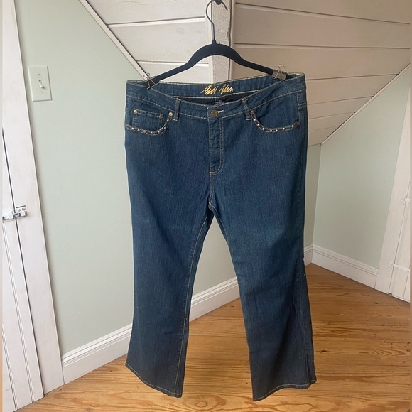 bill blass Denim - Bill Blass Vintage Stretch Bootcut Jeans Embellished Riveted Pockets Blue 14P